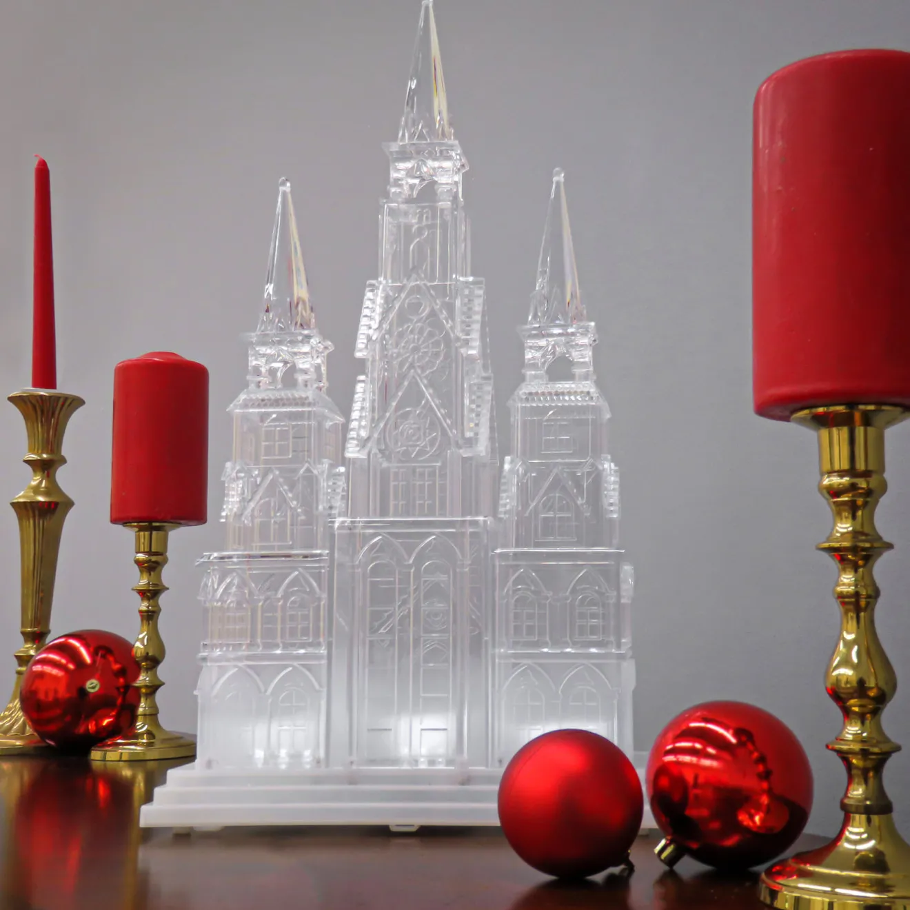 Online 17 in. Christmas Cathedral Decoration with White LED Lights Decorative Accents