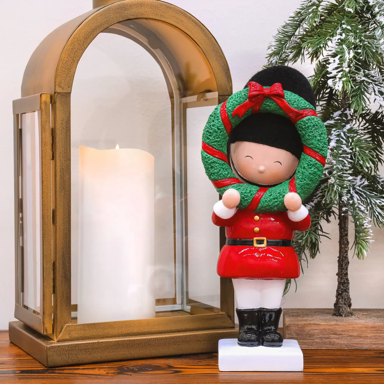 Discount 10 in. Christmas Soldier Holding Wreath Decorative Accents