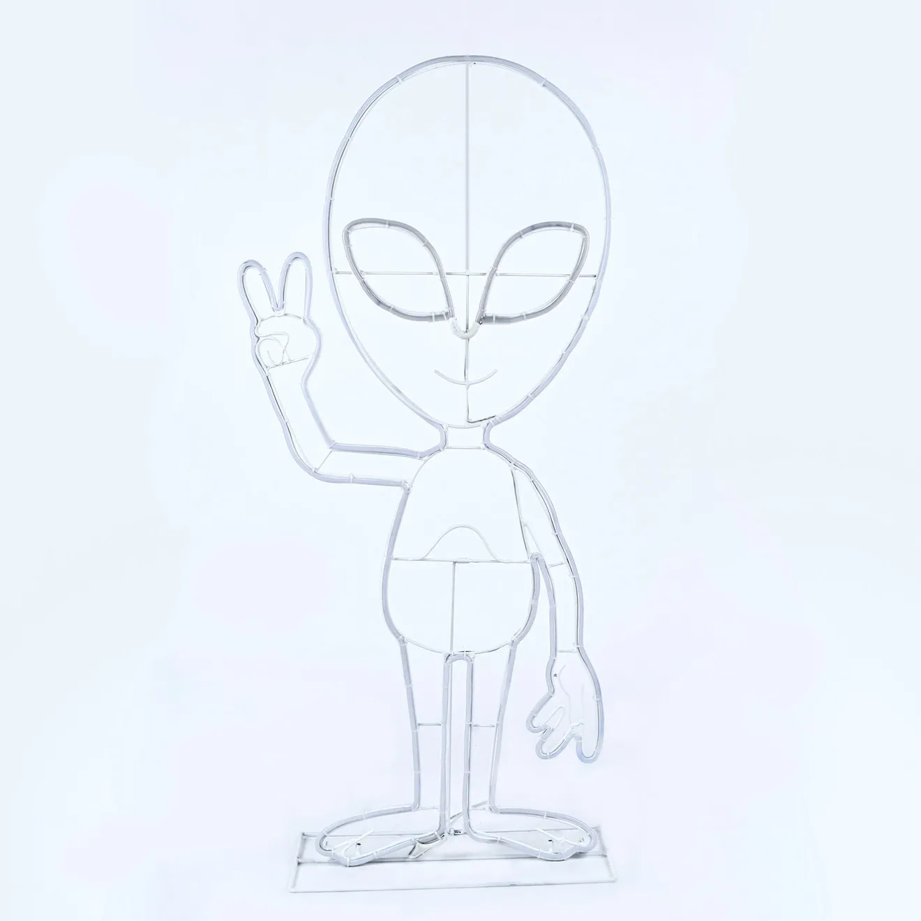 Online 40 in. 2D Alien with Neon Green and Orange LED Lights Sign Decorations