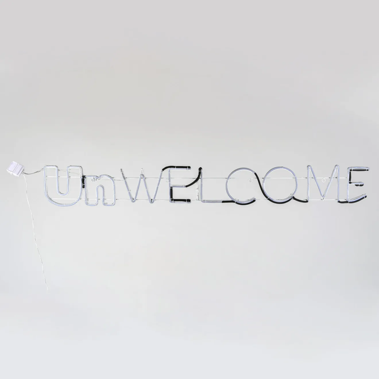 New 50 in. 2D Neon UnWELCOME Sign with Orange & Green LED Lights Sign Decorations