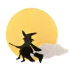Outlet 35 in. 2D Tinsel Witch on Broomstick with LED Lights Outdoor Decorations