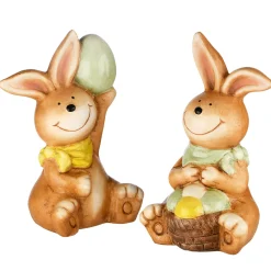 Discount 7 in. Easter Bunnies Holding Eggs Table Decoration Table Decorations
