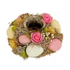 New 7 in. Easter Candleholder Table Decoration Decorated with Pastel Eggs and Flower Blooms Table Decorations