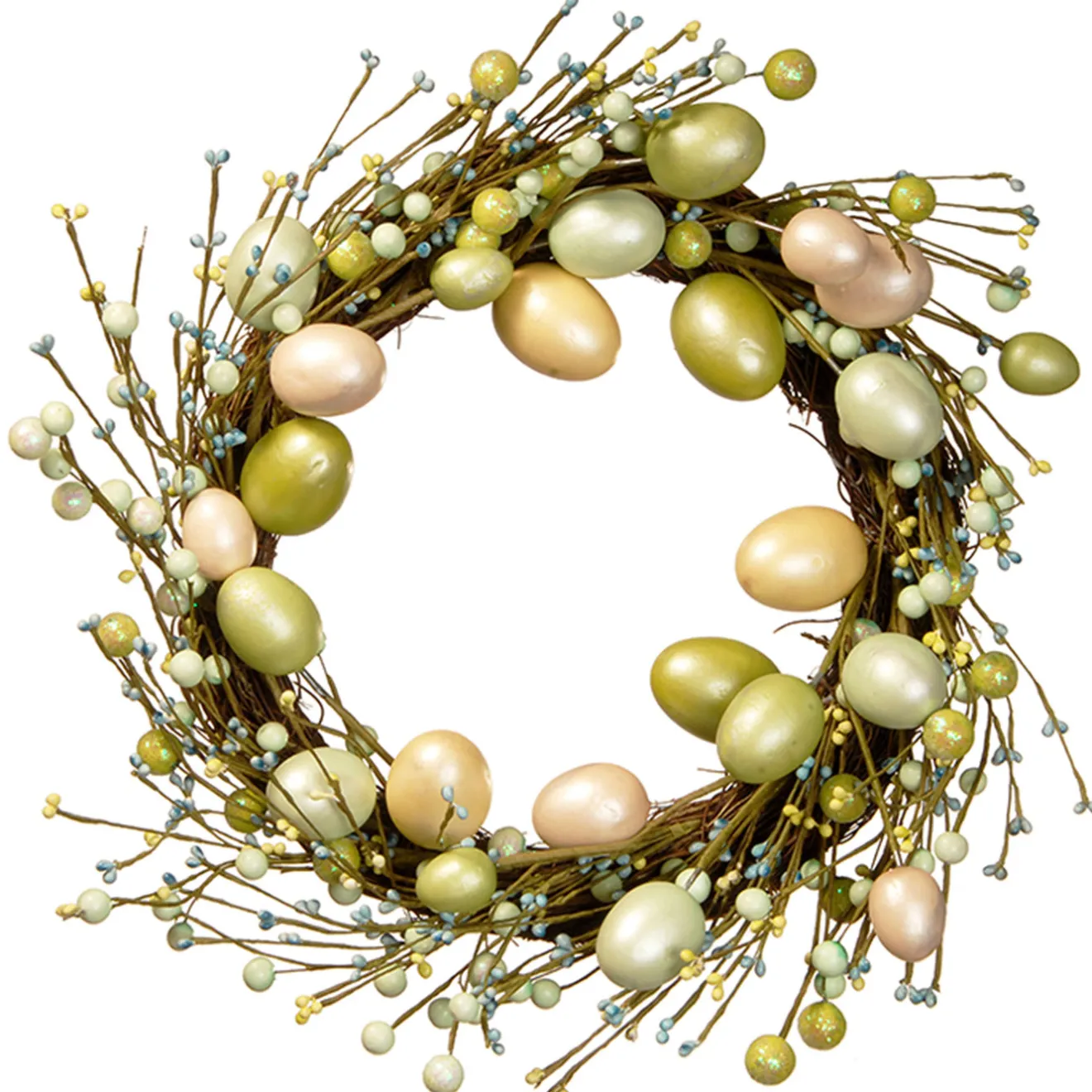 Hot 20 in. Easter Wreath Decorated With Eggs Wreaths
