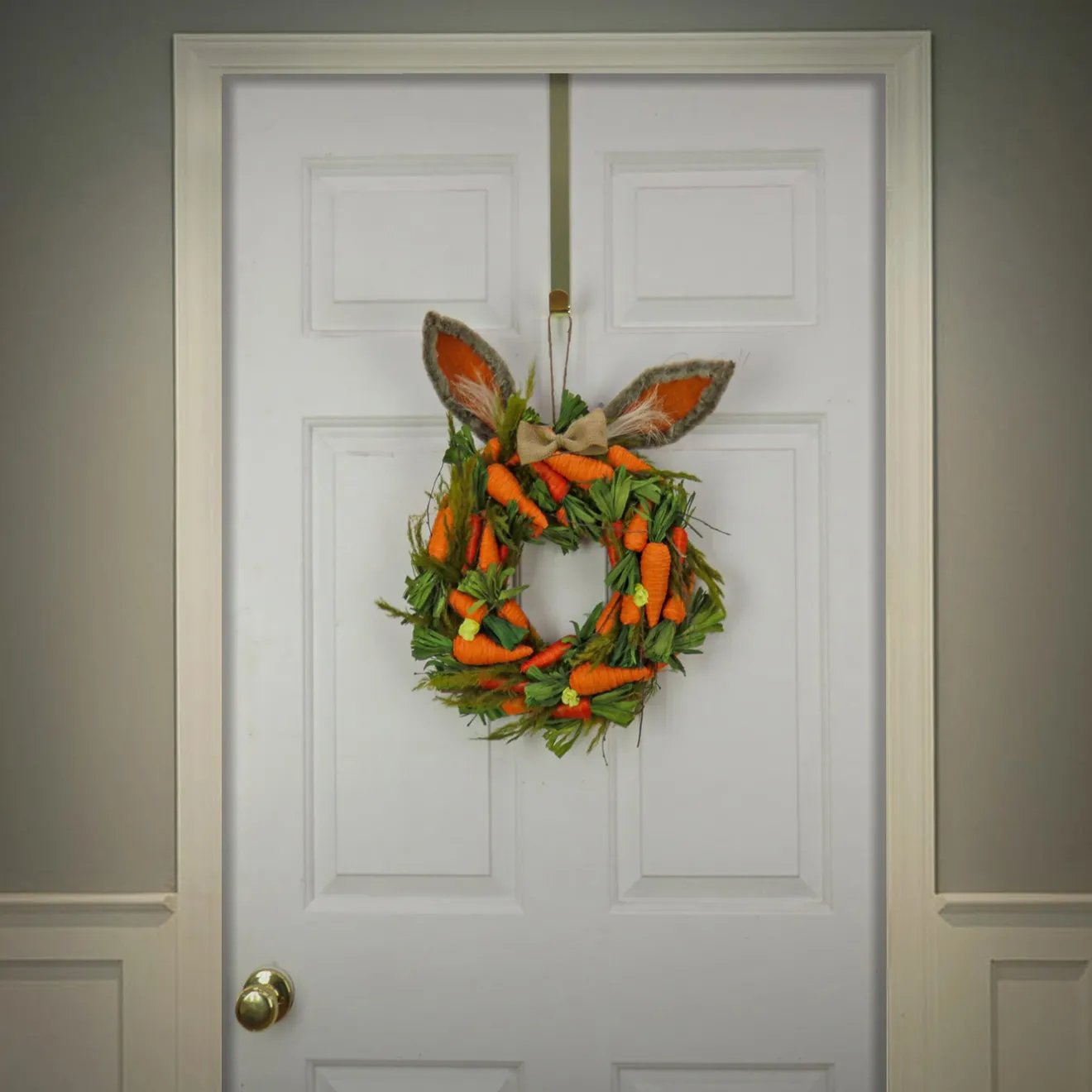 Hot 16 in. Easter Wreath Decorated with Carrots and Leafy Greens Wreaths