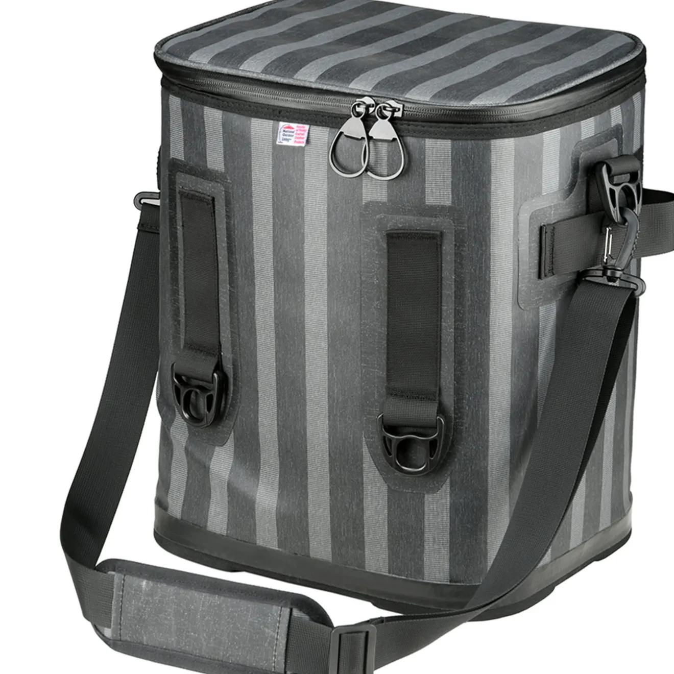 Sale 15 in. Easy Tote Soft Cooler Gray Striped Camping Accessories