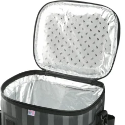 Sale 15 in. Easy Tote Soft Cooler Gray Striped Camping Accessories