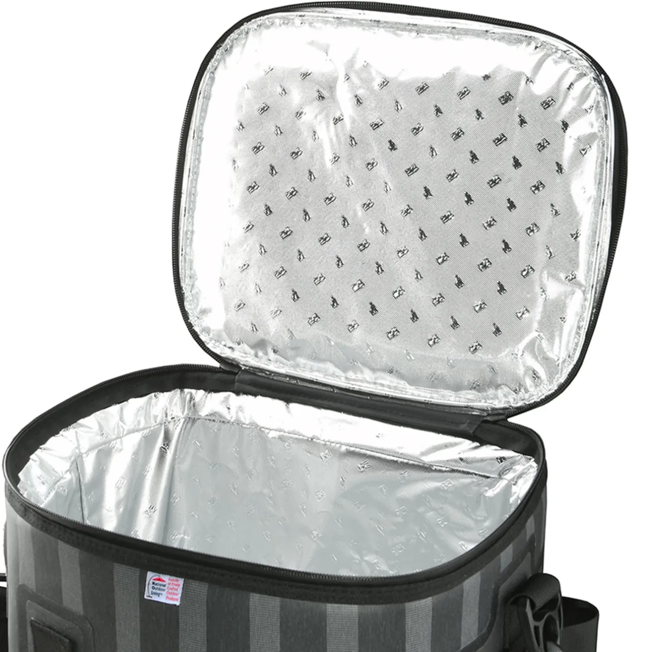 Sale 15 in. Easy Tote Soft Cooler Gray Striped Camping Accessories