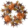 Clearance 24 in. Fall Wreath with Hydrangeas, Maple Leaves, Pinecones, Berry Clusters Wreaths