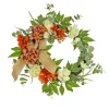 24 in. Fall Wreath with Hydrangea and Rose Wreaths
