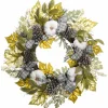 30 in. Fall Wreath with Pine Cones, Berry Clusters, Gourds, Fabric Bows Wreaths