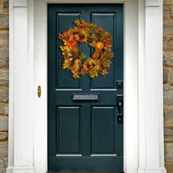Online 24 in. Fall Wreath with Pumpkins, Pinecones, Berry Clusters, Maple Leaves Wreaths