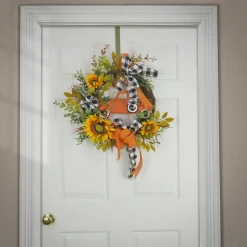 Discount 26 in. Fall Wreath with Sunflowers, Twig, Car and Bow Wreaths