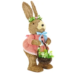 New 10 in. Female Bunny in Pink Dress Table Decoration Table Decorations