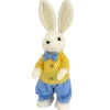 Clearance 14 in. Fluffy Male Easter Bunny with Yellow & Blue Suit Table Decoration Table Decorations