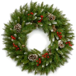 Hot 24 in. Frosted Berry Wreath 21-24 Inch Christmas Wreaths|Unlit Christmas Wreaths