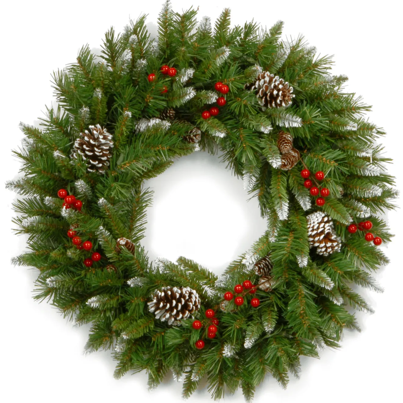 Hot 24 in. Frosted Berry Wreath 21-24 Inch Christmas Wreaths|Unlit Christmas Wreaths