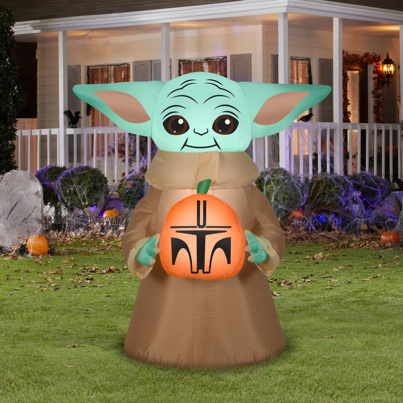 Hot 42 in. Halloween Baby Yoda Inflatable Decoration Inflatable Decorations