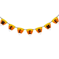 Online 31 in. Halloween Candy Corn Welcome Hanging Banner Indoor Decorations