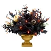 Outlet 16 in. Halloween Chic Eek Black and Gold Centerpiece with LED Lights Indoor Decorations