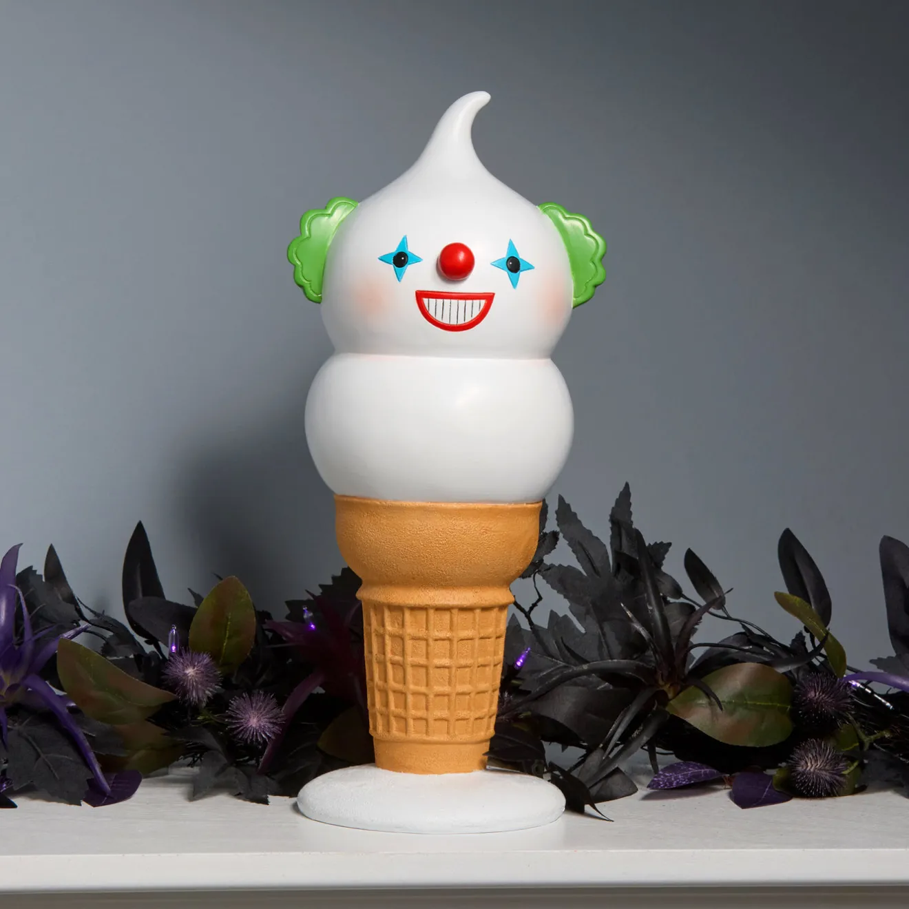 New 14 in. Halloween Creepy Clown I-Scream Cone Tabletop Decoration Indoor Decorations