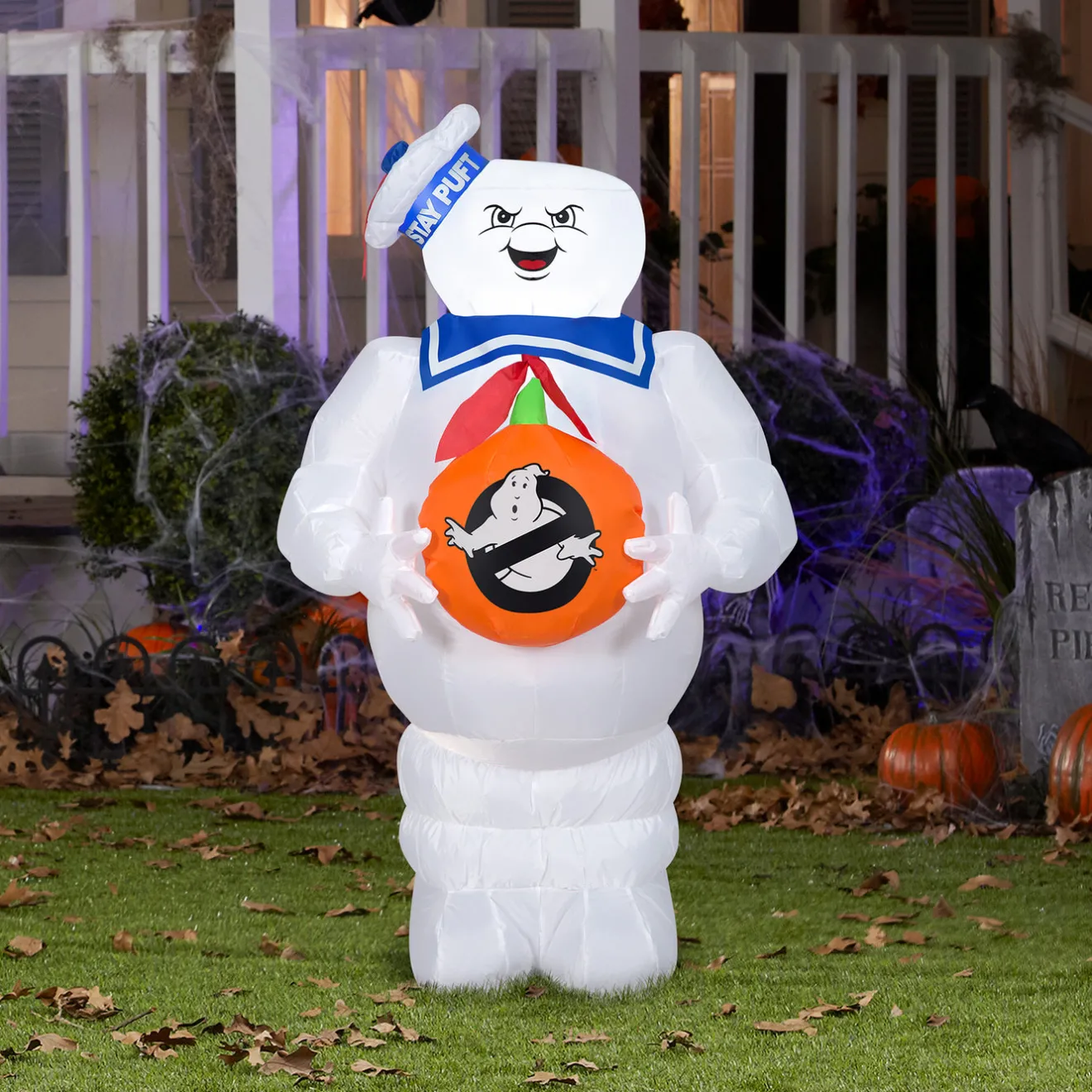 Sale 42 in. Halloween Ghostbusters Marshmallow Man Inflatable Decoration Inflatable Decorations