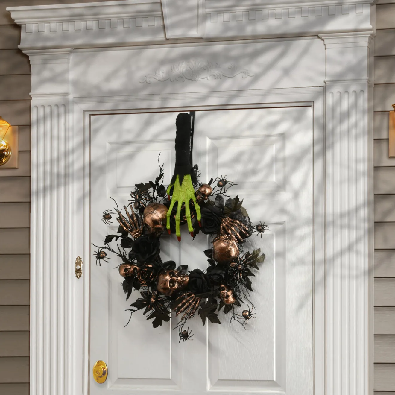 Sale 18 in. Halloween Green Zombie Arm and Hand Wreath Hanger Wreaths
