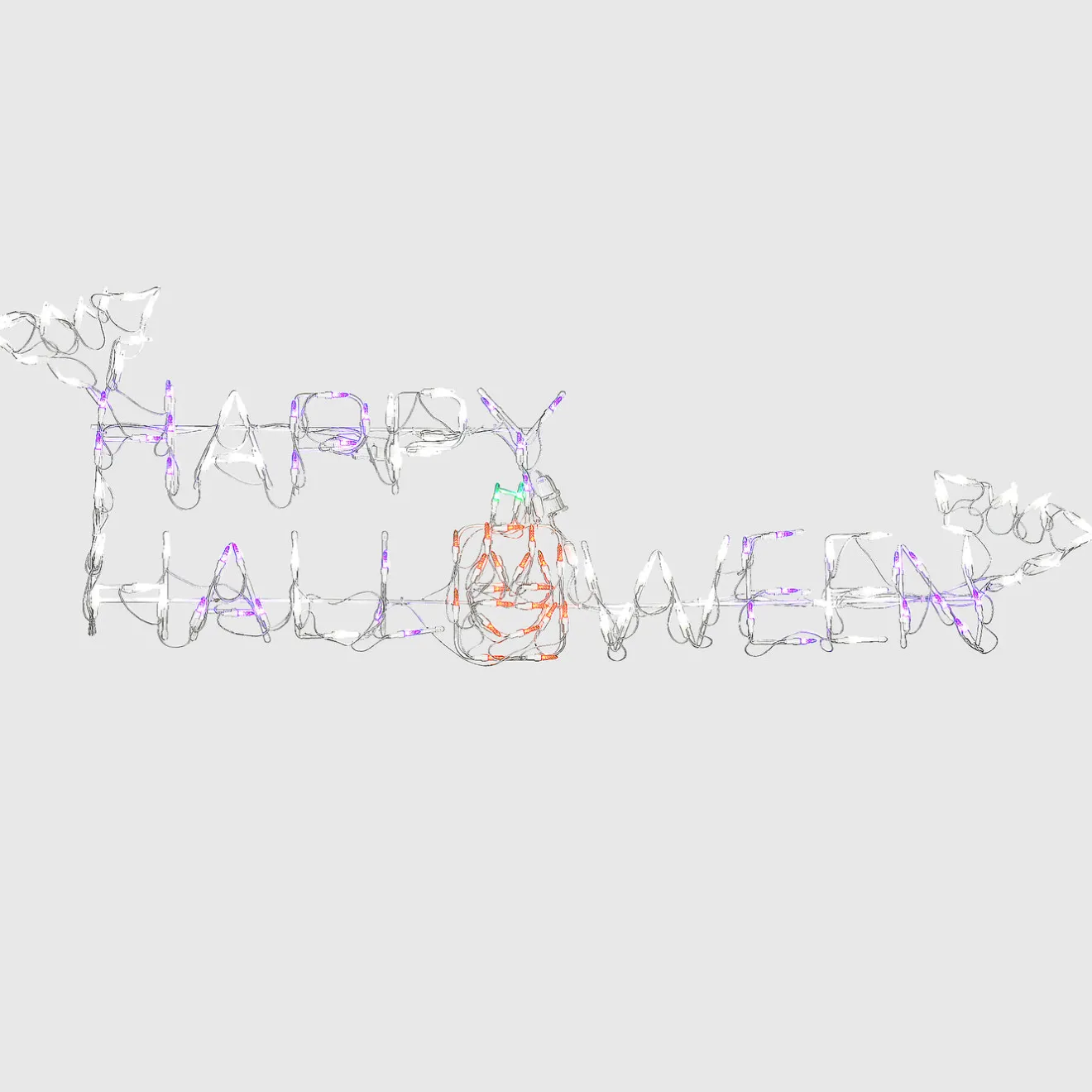 New 57 in. Halloween Happy Halloween Sign Lighted Sign Decoration with LED Lights Sign Decorations