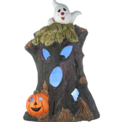 Best 18 in. Halloween Haunted Tree Trunk Decoration with LED Lights Indoor Decorations
