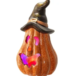 Clearance 8 in. Halloween Jack O Lantern with LED Lights Indoor Decorations