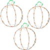 New 14 in. Halloween Mini Pumpkin Trio Lighted Sign Decoration with LED Lights Sign Decorations