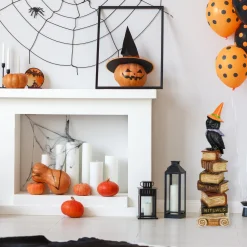 New 32 in. Halloween Owl on Stacked Books Tabletop Decoration Indoor Decorations