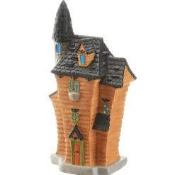 12 in. Halloween Pre-Lit Black Haunted House Decoration with LED Lights Indoor Decorations