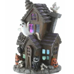 Online 6 in. Halloween Pre-Lit Black Haunted House Decoration with LED Lights Indoor Decorations