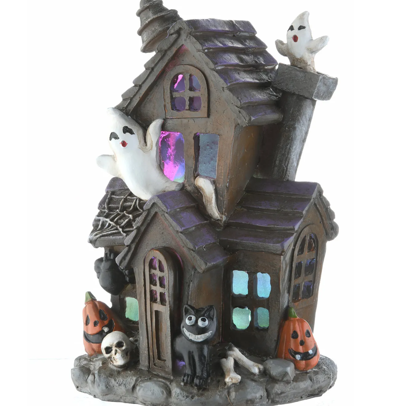 Online 6 in. Halloween Pre-Lit Black Haunted House Decoration with LED Lights Indoor Decorations