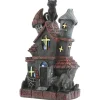 Discount 7 in. Halloween Pre-Lit Black Haunted House Decoration with LED Lights Indoor Decorations