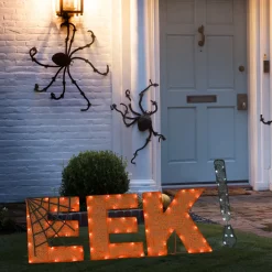 Best 50 in. Halloween Pre-Lit EEK! Outdoor Sign with LED Lights Outdoor Decorations