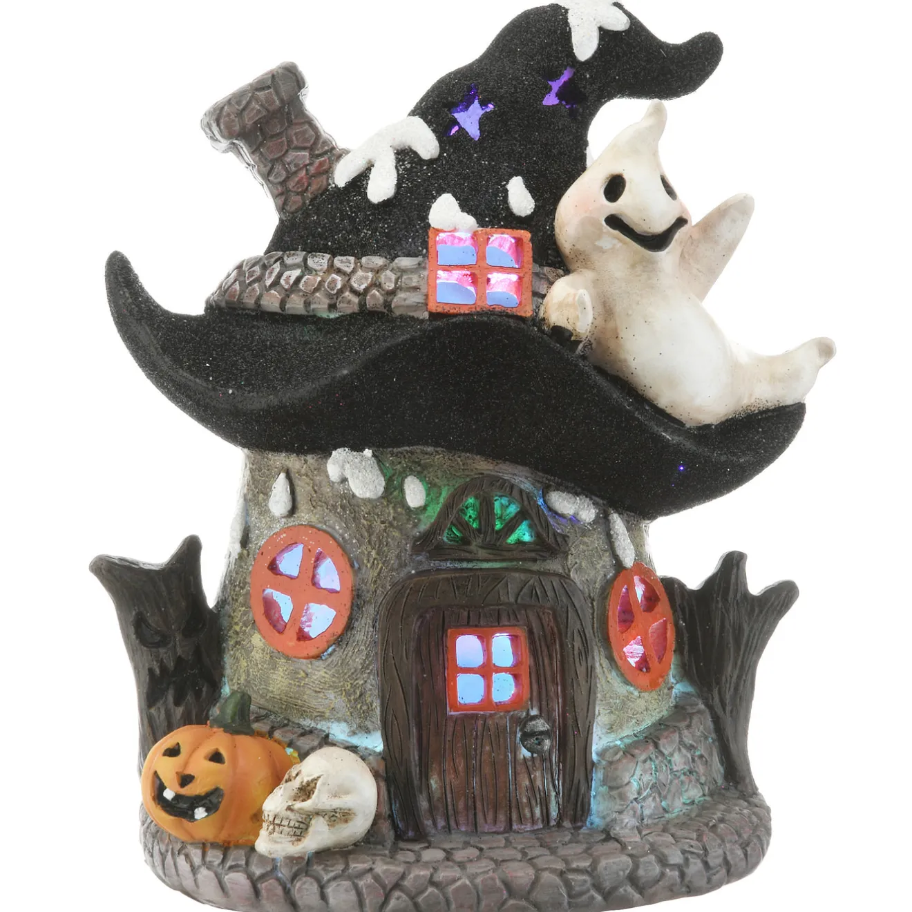 New 7 in. Halloween Pre-Lit Haunted Mushroom House Decoration with LED Lights Indoor Decorations