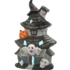 Clearance 18 in. Halloween Pre-Lit Multilevel Haunted House Decoration with LED Lights Indoor Decorations