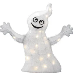 New 18 in. Halloween Pre-Lit White Ghost Outdoor Decoration with LED Lights Outdoor Decorations