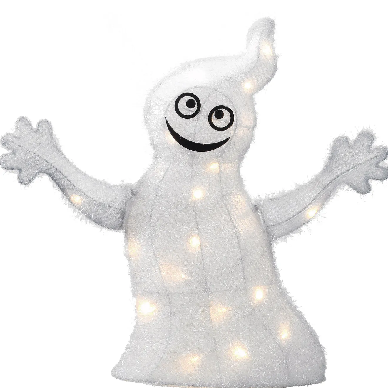New 18 in. Halloween Pre-Lit White Ghost Outdoor Decoration with LED Lights Outdoor Decorations