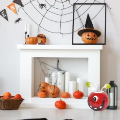 New 11 in. Halloween Single Eye Metal Pumpkin Decoration Indoor Decorations
