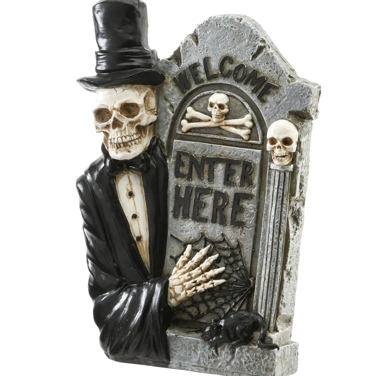 Online 12 in. Halloween Skeleton Holding a Tombstone Decoration Indoor Decorations