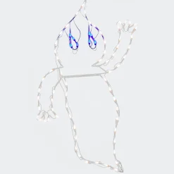 Outlet 51 in. Halloween Waving Ghost Lighted Sign Decoration with LED Lights Sign Decorations