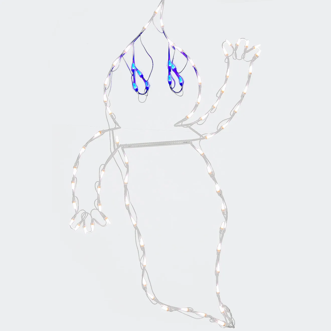 Outlet 51 in. Halloween Waving Ghost Lighted Sign Decoration with LED Lights Sign Decorations