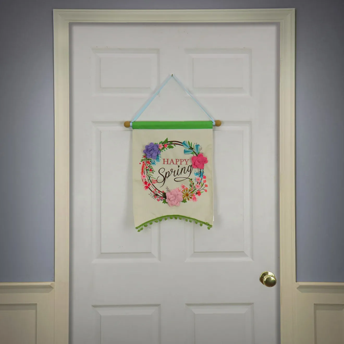 Sale 18 in. Happy Spring Hanging Banner Decoration Wall Decorations