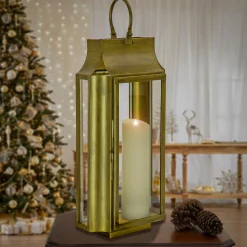 Sale 25 in. HGTV Home Collection Antique Bronze Lantern, Large Decorative Accents