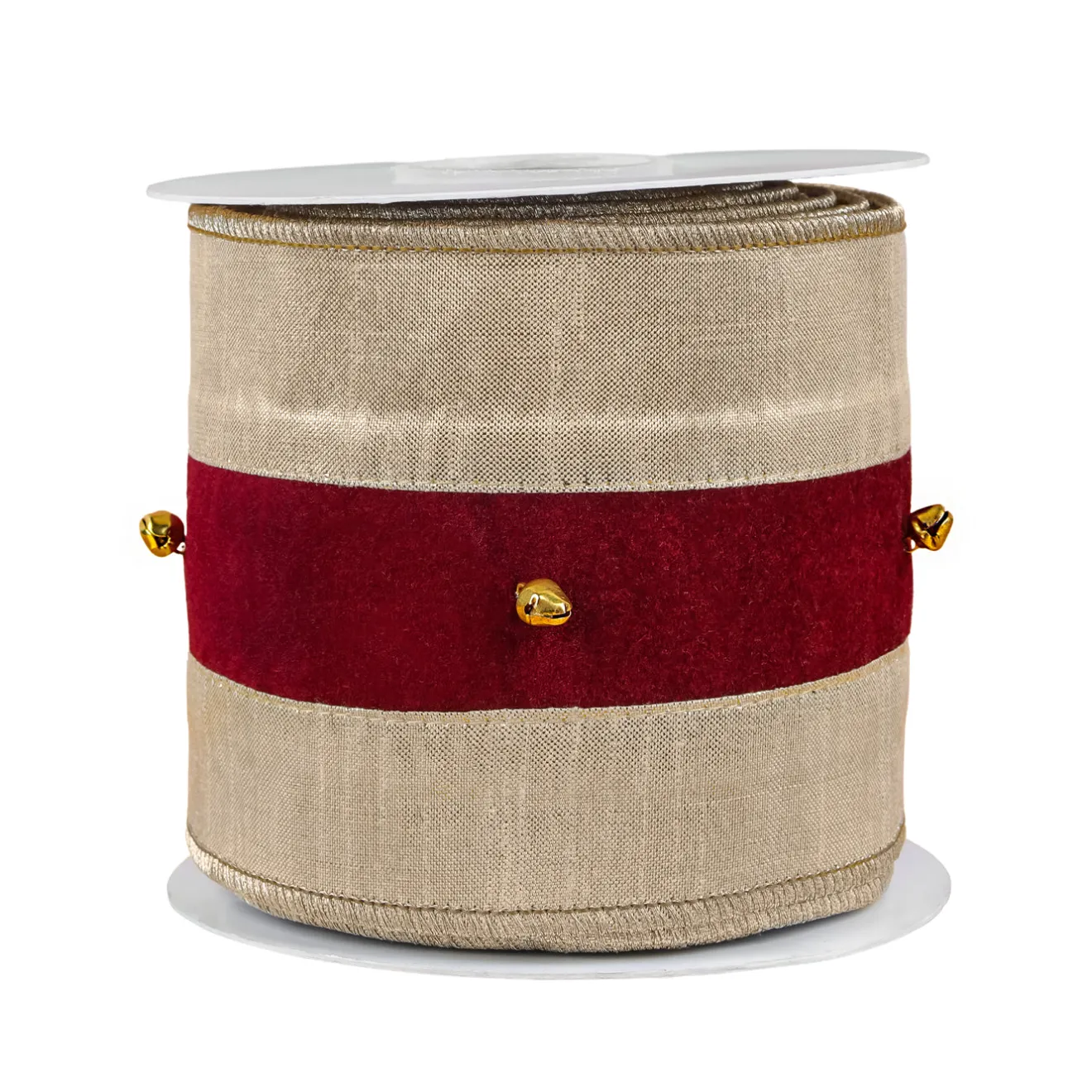 Discount 3 in. HGTV Home Collection Double-Fused Sleigh Bell Ribbon Tree Ribbons