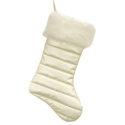 Hot 20 in. HGTV Home Collection Puffy Coat Stocking, White Stockings