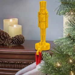 Clearance 10 in. HGTV Home Collection Nutcracker Stocking Holder, Yellow Decorative Accents